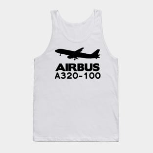 Airbus A320-100 Silhouette Print (Black) Tank Top